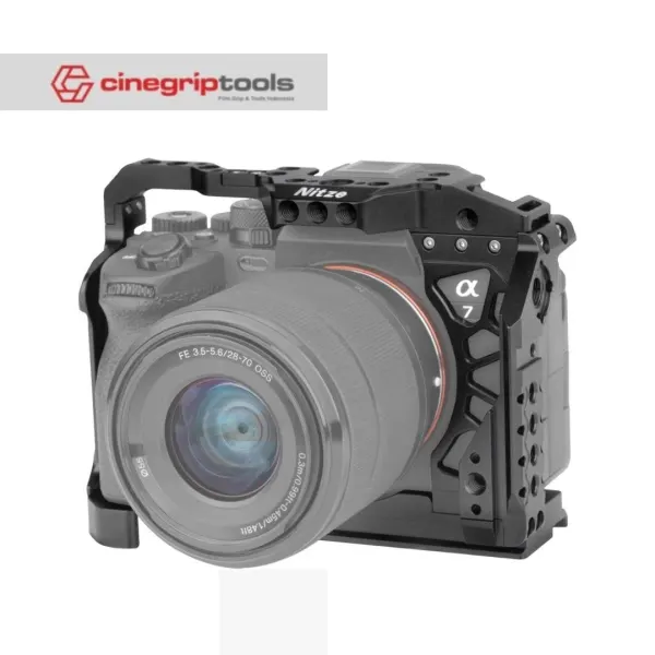 Nitze Cage Sony A7 IV & A7R V Camera with Built-in NATO Rail and Full/Half Cage Interchangeable