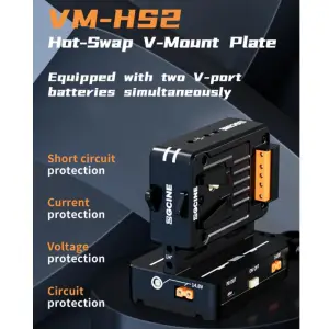 SWIT V Mount Battery VM-HS2 Hot Swap/Shark Fin Dual Micro Plate
