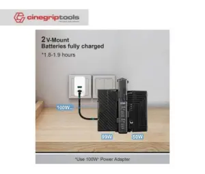 ZITAY Dual Channel V Mount Lock Smart Battery Charger with Type C 100W Quick Charge Adapter for V-Mount Battery