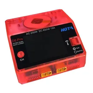 HOTA D6 Pro AC 200W DC 650W 15A*2 Dual Channel Lipo Charger Support Power Distribution 1-6S Battery Charger for RC Models Parts