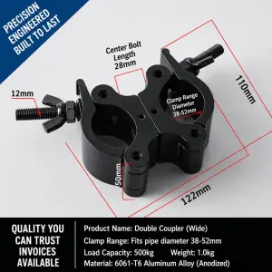 Swivel Couple - For 38-52mm - DOUBLE (CLP6061-T6)