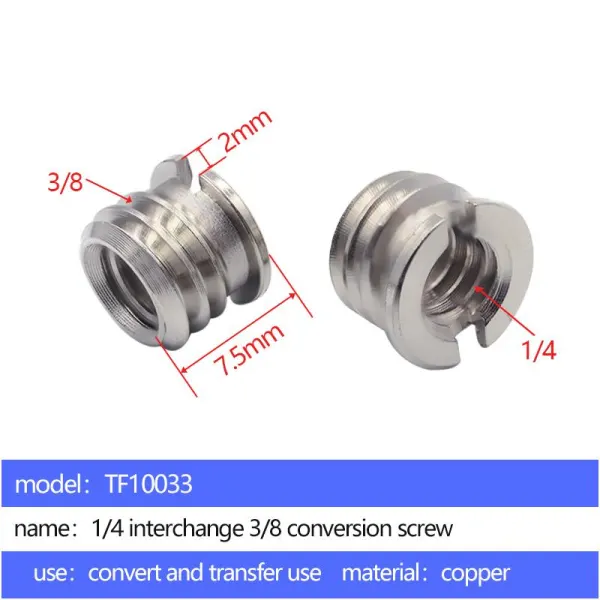 1/4 mutual turn 3/8 adapter screw TF10033 - 2 pcs per pack