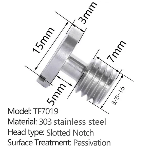 slotted quick-release screw without ring TF7019 - 2 pcs per pack