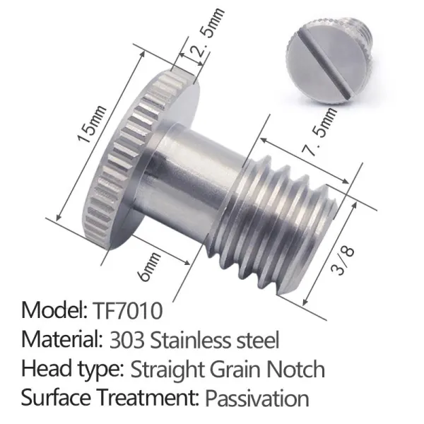 slotted quick-release screw without ring TF7010 - 2 pcs per pack