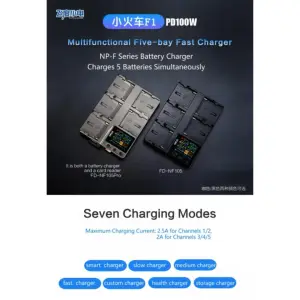Feidu FD-NF105 Small Train F1 Multifunctional Five-bay Fast Charger NP-F Series Battery Charger