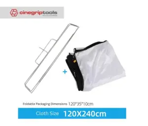 AUOFUTU Folding flag frame 120*120cm + Cloth 120*240cm / floppy cutter light