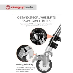 25mm Caster Wheel C-Stand Magic Leg Photography Light Stand
