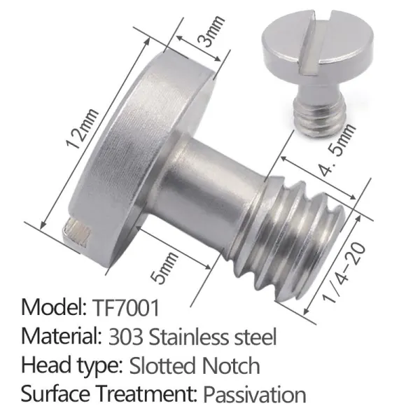 slotted quick-release screw without ring TF7001 - 2 pcs per pack