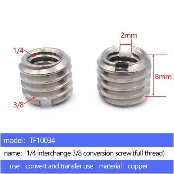 1/4 mutual turn 3/8 adapter screw TF10034 - 2 pcs per pack