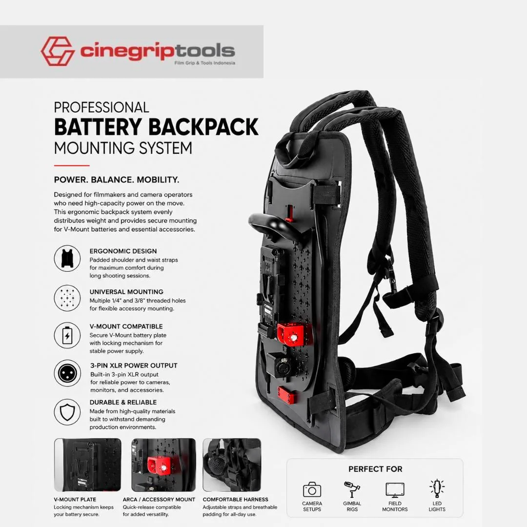 VEST - Battery Power back XLR 3pin Power Output Handle fixing plate