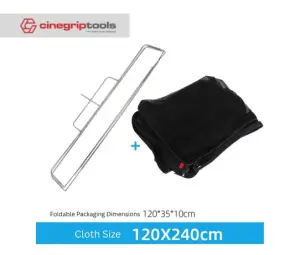 AUOFUTU Folding flag frame 120*120cm + Cloth 120*240cm / floppy cutter light