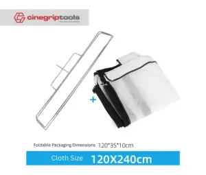 AUOFUTU Folding flag frame 120*120cm + Cloth 120*240cm / floppy cutter light