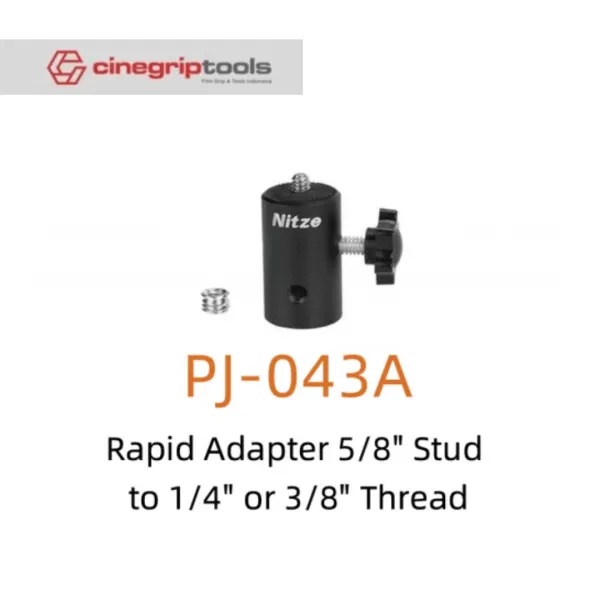 Nitze Rapid Adapter 5/8inch Stud to 1/4inch or 3/8inch Thread - PJ-043A