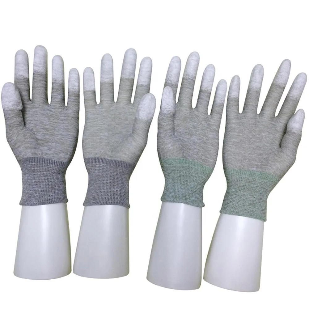 Anti Static Gloves Soldering Gloves Antistatic ESD Carbon PU Fingertip