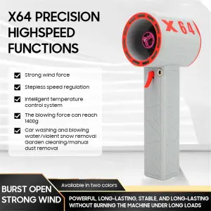 Turbo jett Fan 64mm Ducted violent turbo fan with wind force up to 1400g handheld portable Adjustable Rechargeable