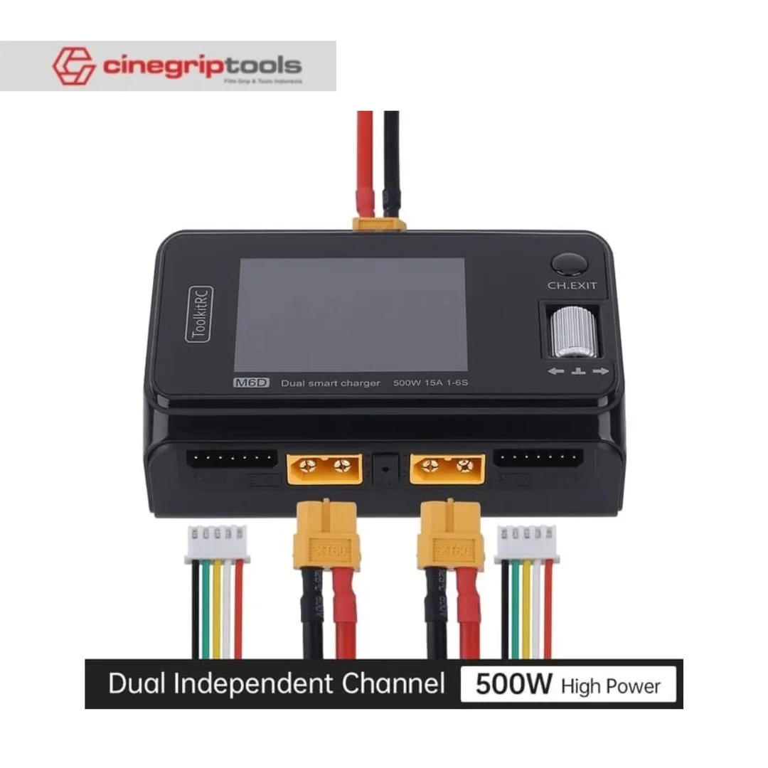 ToolkitRC M6D 500W 15A DC Dual Channel Smart Charger 1-6S