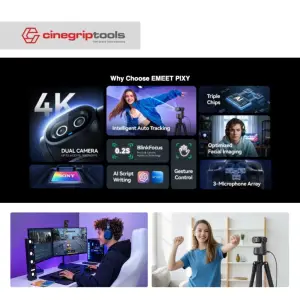 EMEET Stream Set - PIXY World's First Dual-Camera AI PTZ 4K Webcam