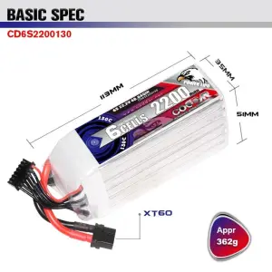 CODDAR 6S 2200MAH 130C XT60
