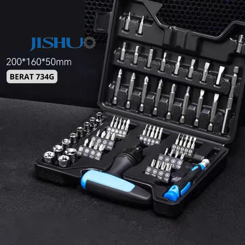63-pieces Multi-Purpose Screwdriver Set with Flathead Phillips Hexagonal Handle/ 63buah obeng set