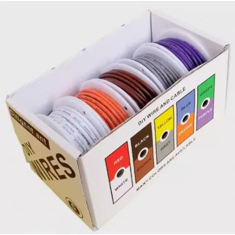 KABEL AWG SET 5METER 1007 ELECTRONIC PVC WIRE-5ROLL - PUTIH, ORANGE, COKLAT, ABU-ABU, UNGU