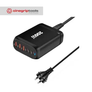 200W Multi-Function 3C3A Desktop Charger-WHITE/BLACK