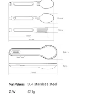 Nextool Sendok dan Garpu Portable Stainless Steel Tableware