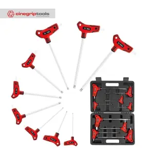 Kunci L Fullset - with case T-Type Ball Head Hexagon Wrench Set Hexagon - 9-pieces Hexagon Socket