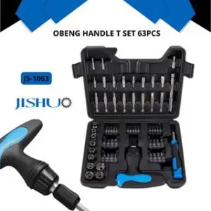 63-pieces Multi-Purpose Screwdriver Set with Flathead Phillips Hexagonal Handle/ 63buah obeng set