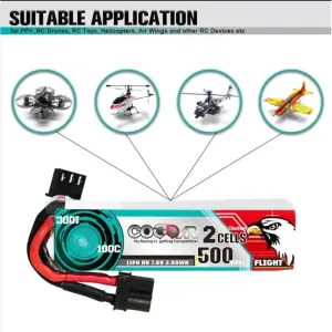 CODDAR 2S 500mAh 7.6V 100C LiPo Battery XT30 LiHV