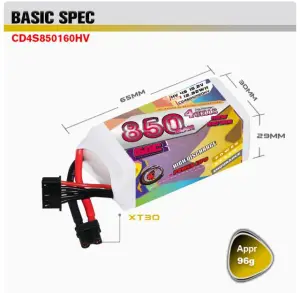 CODDAR LiHV 4S 850MAH 15.2V 160C LiPo Battery XT30