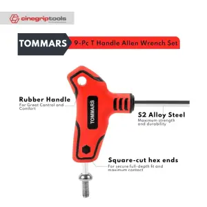 Kunci L Fullset - with case T-Type Ball Head Hexagon Wrench Set Hexagon - 9-pieces Hexagon Socket