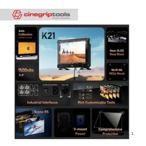 SWIT K21 (in Flight Case) | 21.5" professional High-bright HDR FHD Field Monitor