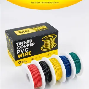 KABEL AWG SET 5METER 1007 PVC WIRE -5ROLL - MERAH, HITAM, KUNING, BIRU, HIJAU