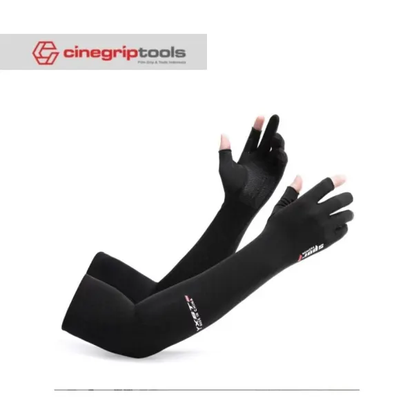 Sarung Tangan Panjang Manset Long Sleeve Half Fingers Sunscreen Fashion Sport