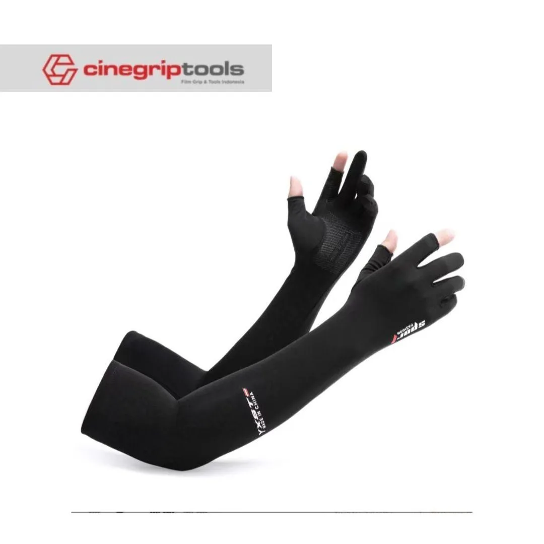 Sarung Tangan Panjang Manset Long Sleeve Half Fingers Sunscreen Fashion Sport