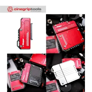Vlogger Lunch box aluminum alloy SATA Type-C 3.1 gen1 high-speed card reader 2.5SSD hard drive Photographer-Red
