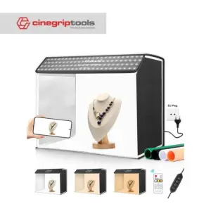 PULUZ 60cm x 40cm x 50cm portable simple folding LED studio set soft light photography box