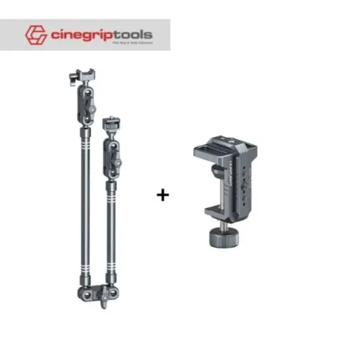 Leaplight aluminum alloy phone stand for overhead photography, a desktop tripod for shooting and recording videos, VOLG live streaming, unboxing,and bird's-eye view. Expandable fill light. - LYM4 C-clamp + LYE18 Magic Arm