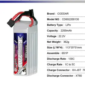 CODDAR 6S 2200MAH 130C XT60