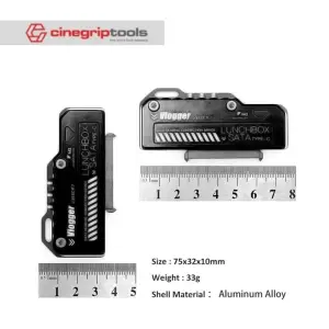 Vlogger Lunch box aluminum alloy SATA Type-C 3.1gen1 high-speed card reader 2.5SSD hard drive Photographer - Black