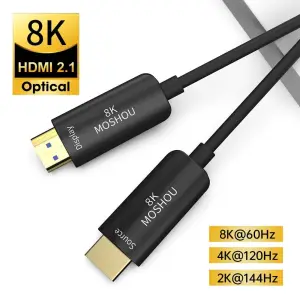 HDMI 2.1 Optical Fiber Cable 8K@60Hz 4K@120Hz 48Gbps HDR 2.2-50 Meter