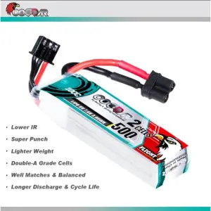 CODDAR 2S 500mAh 7.6V 100C LiPo Battery XT30 LiHV