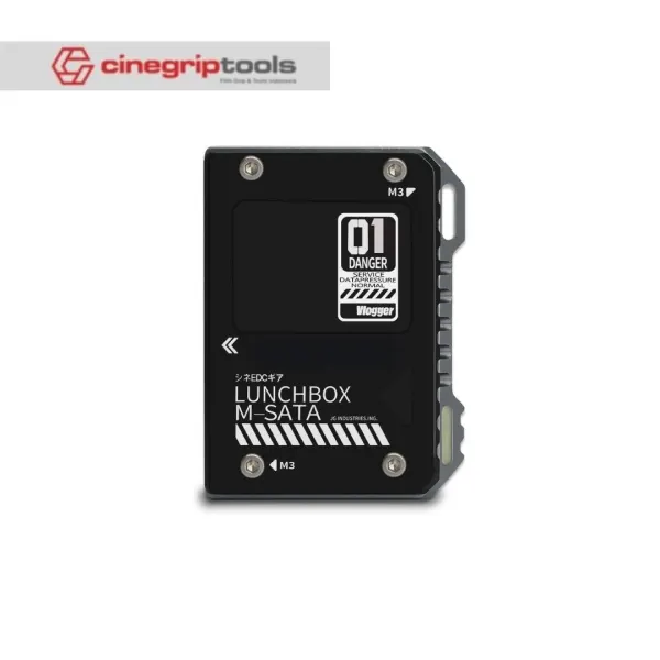 Vlogger Lunchbox Heat Dissipation Hard Disk Enclosure Box mSATS to SATA Aluminum Alloy for Atomos Ninja V SSD Case- Black