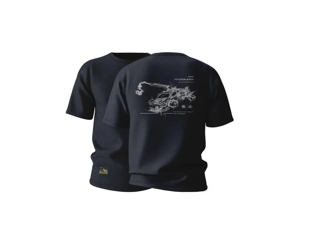 Hydra Arm Futuristic Sketch T-Shirt – Space Gray