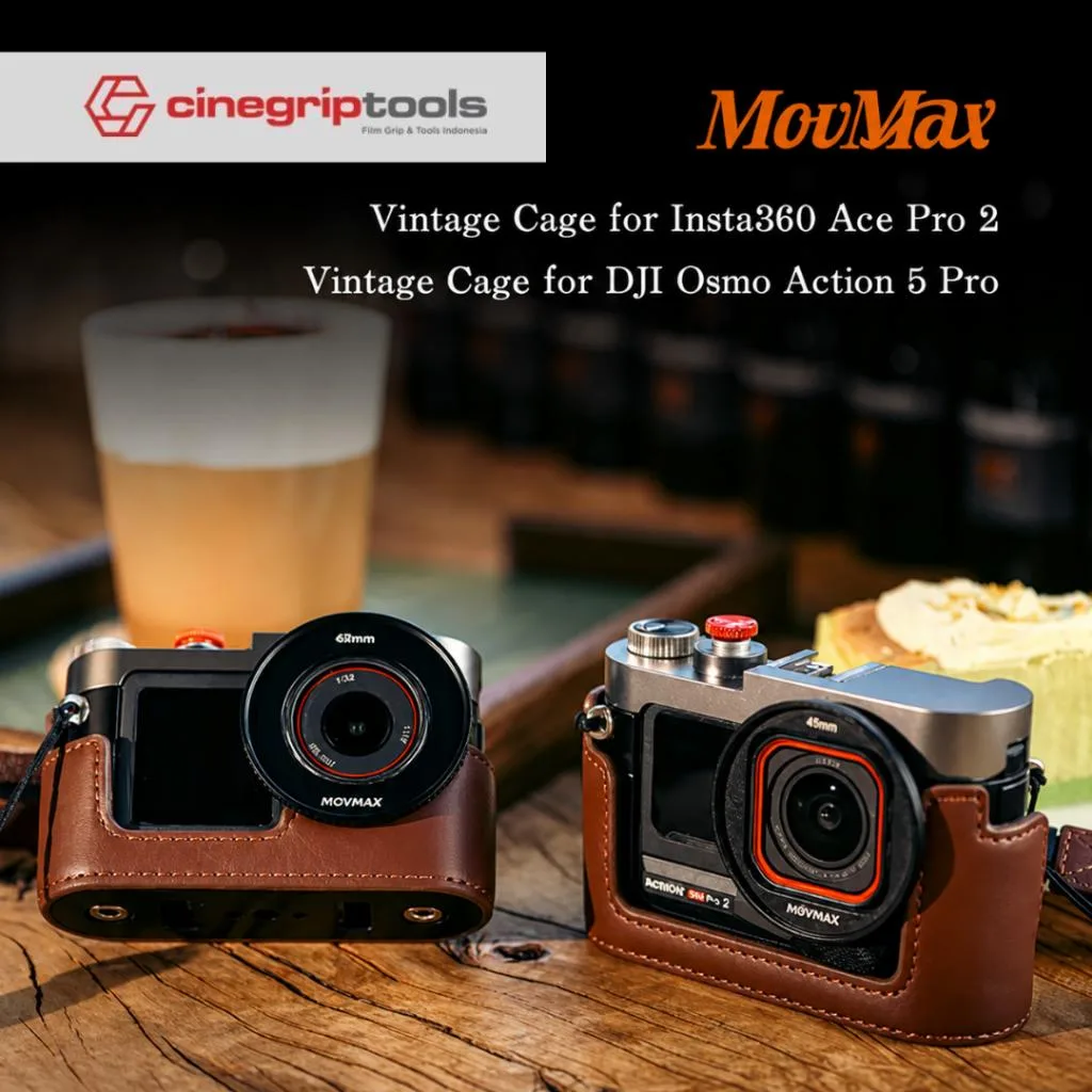 MOVMAX Vintage Cage for DJl Osmo Action 5 Pro/ Insta360 Ace Pro2/DJI Osmo Action 6