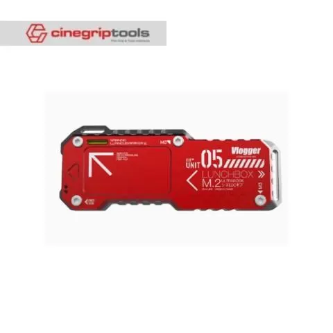 Vlogger Lunch box No. 5 tactical m2 aluminum alloy hard disk box dual protocol usb3.1gen2 external nvme reader universal - Red/Black