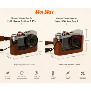 MOVMAX Vintage Cage for DJl Osmo Action 5 Pro/ Insta360 Ace Pro2/DJI Osmo Action 6