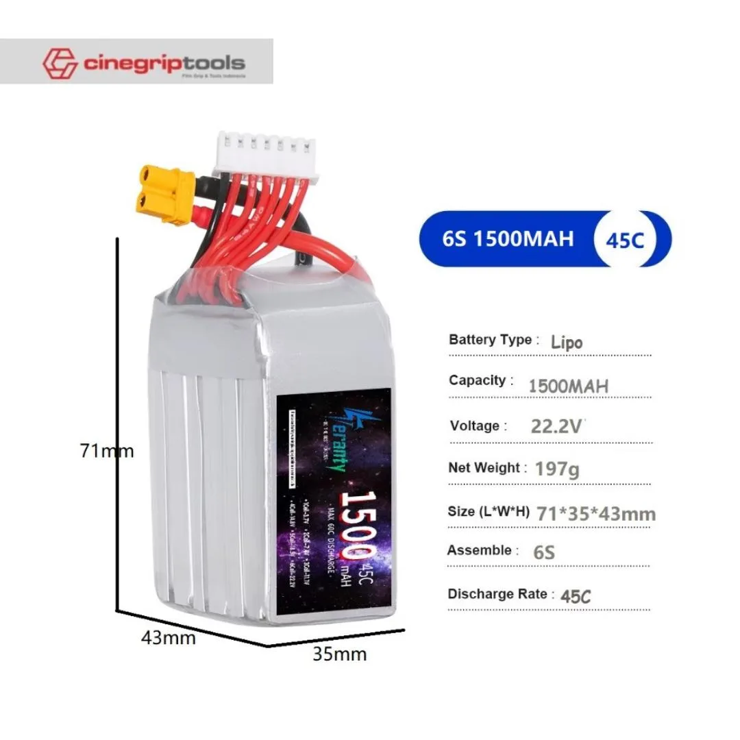 TERANTY 6S 22.2V 1500MAH 45C XT60