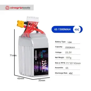 TERANTY 6S 22.2V 1500MAH 45C XT60