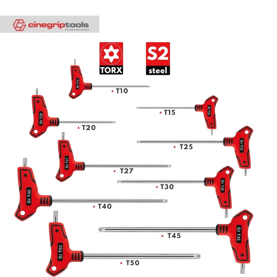 Kunci Torx (Bintang) T-Type Ball Head Hexagon Wrench Set Hexagon - 9-pieces Set of Six-in-one Plum Blossom